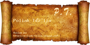 Poliak Tália névjegykártya